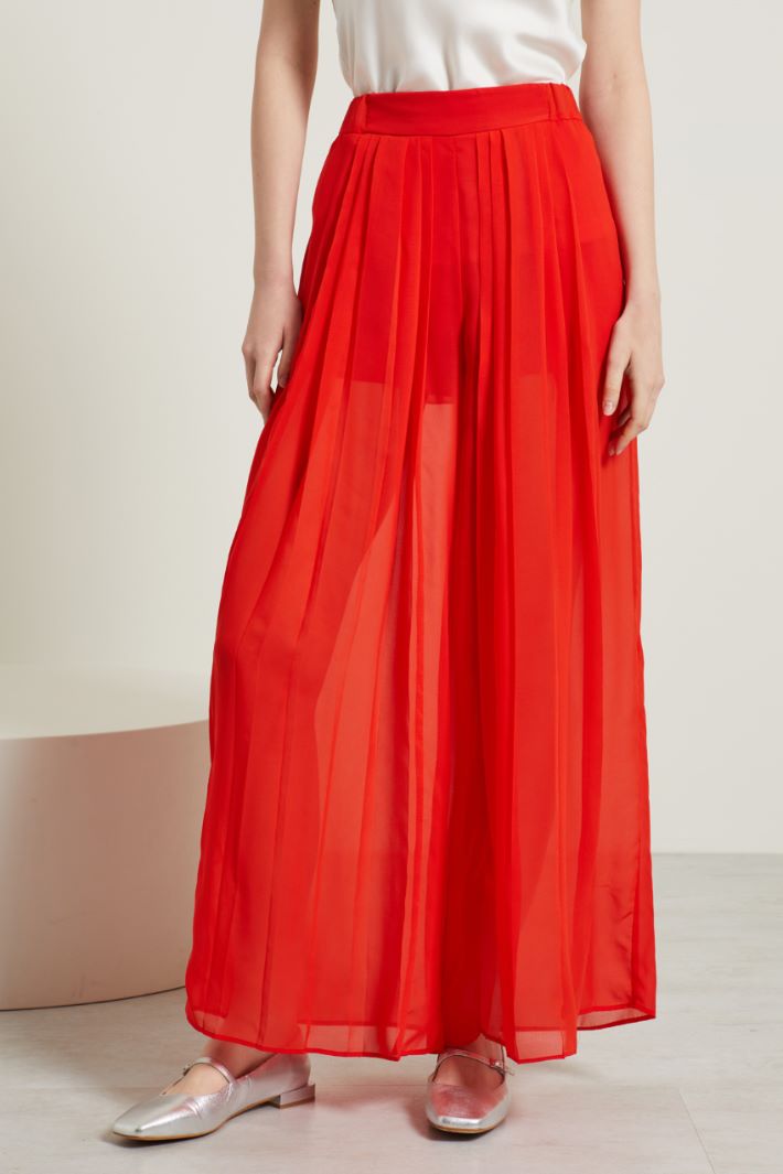 Pantaloni in chiffon plissè Fashion Market