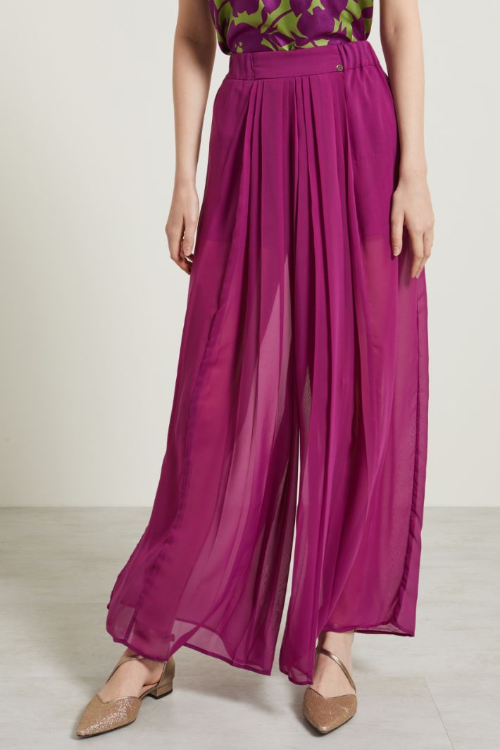 Pantaloni in chiffon plissè Fashion Market