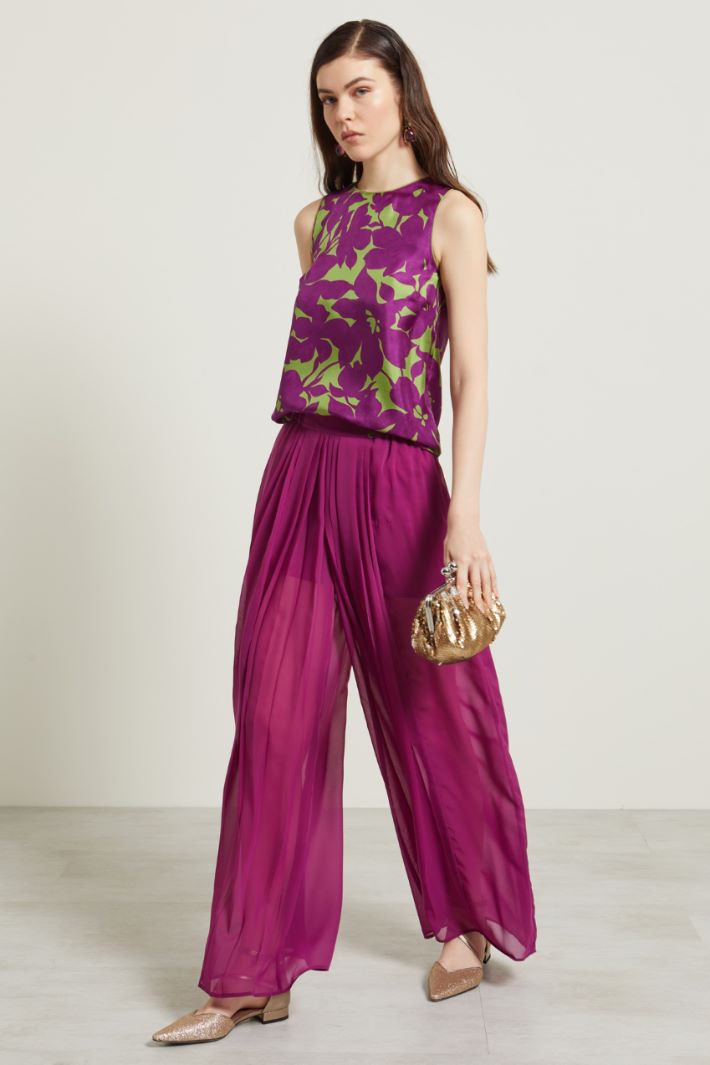 Pantaloni in chiffon plissè Fashion Market
