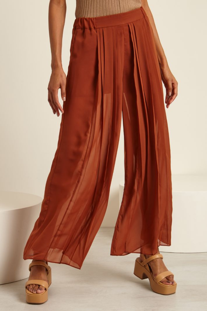 Pantaloni in chiffon plissè Fashion Market