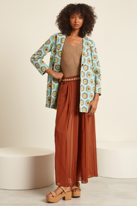 Pantaloni in chiffon plissè Fashion Market