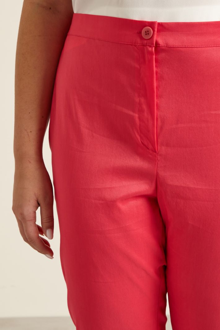 Pantaloni slim in popeline Fashion Market