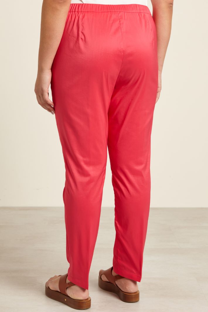 Pantaloni slim in popeline Fashion Market