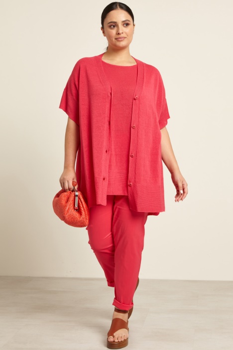 Pantaloni slim in popeline Fashion Market