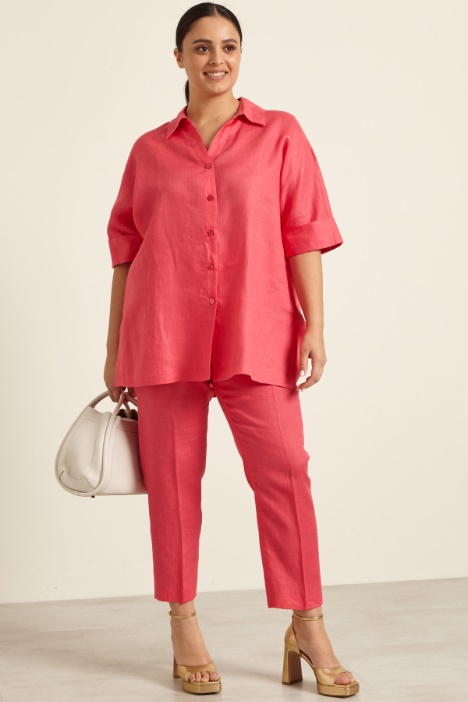 Pantaloni dritti in lino Fashion Market