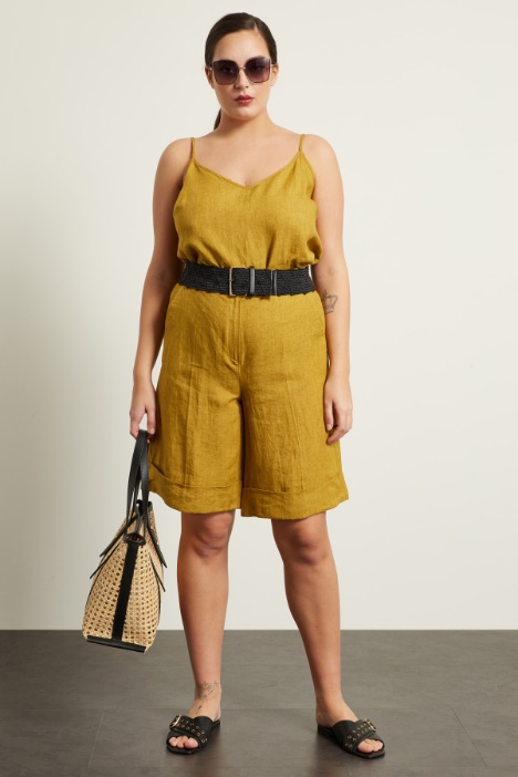 Bermuda in lino con risvolto Fashion Market