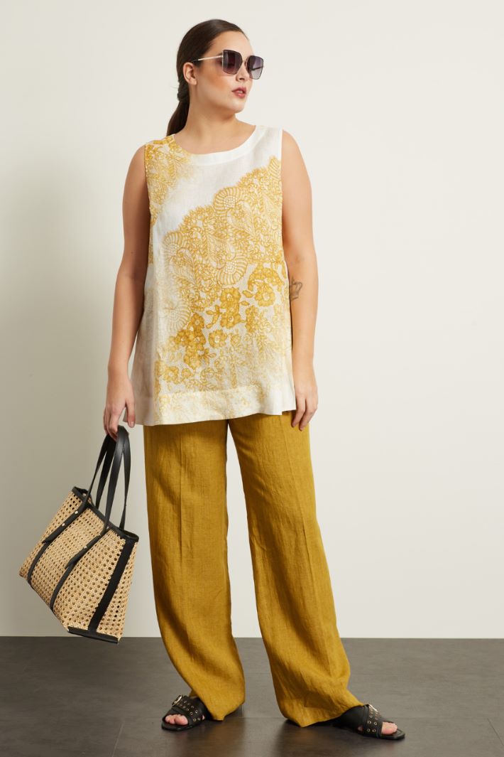 Top in lino stampato Fashion Market