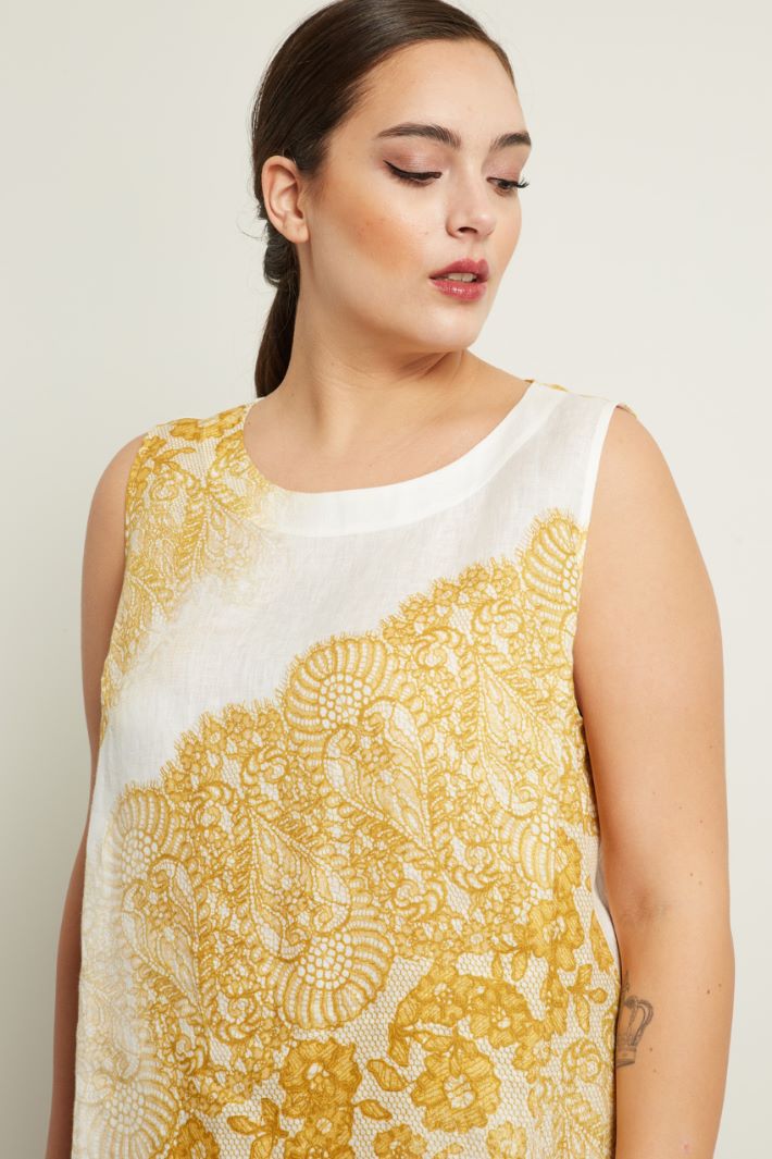 Top in lino stampato Fashion Market