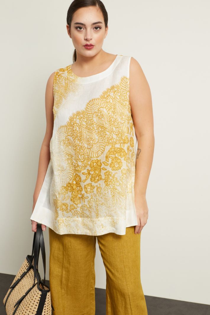 Top in lino stampato Fashion Market