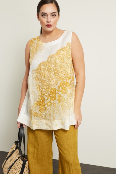 Top in lino stampato Fashion Market