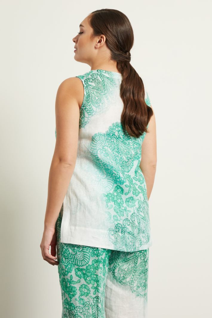 Top in lino stampato Fashion Market