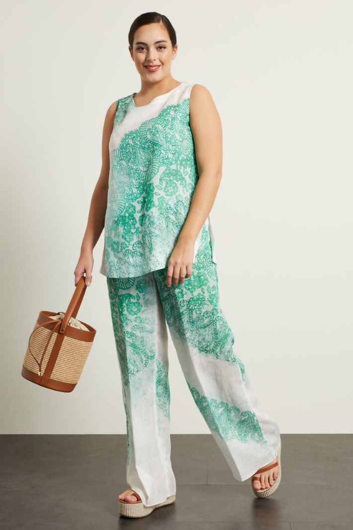 Top in lino stampato Fashion Market