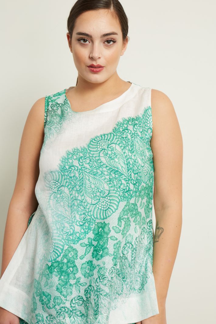 Top in lino stampato Fashion Market