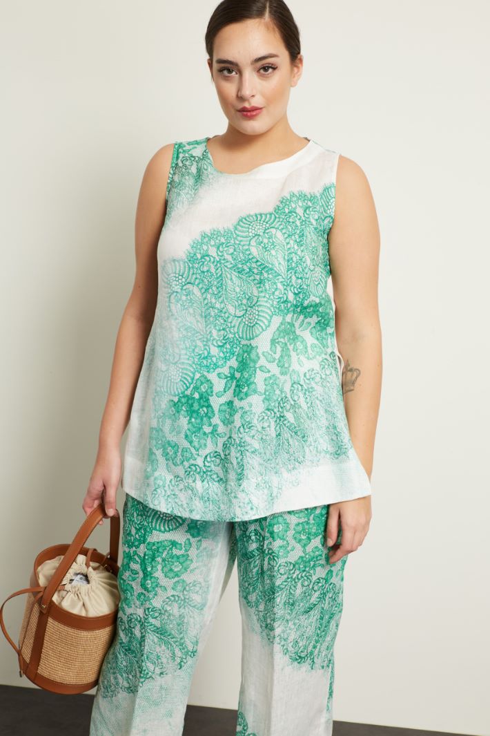 Top in lino stampato Fashion Market