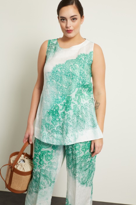 Top in lino stampato Fashion Market