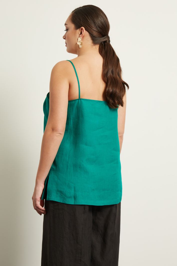 Top in lino con spacchi Fashion Market