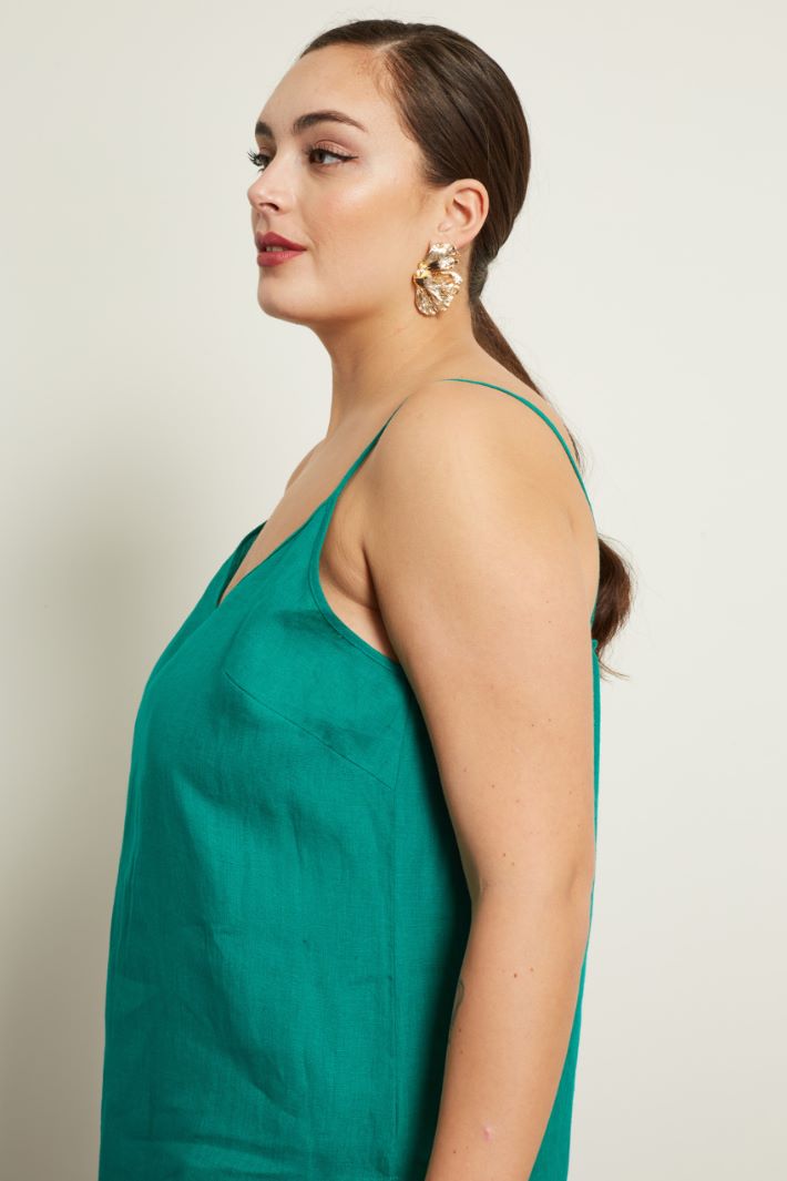 Top in lino con spacchi Fashion Market