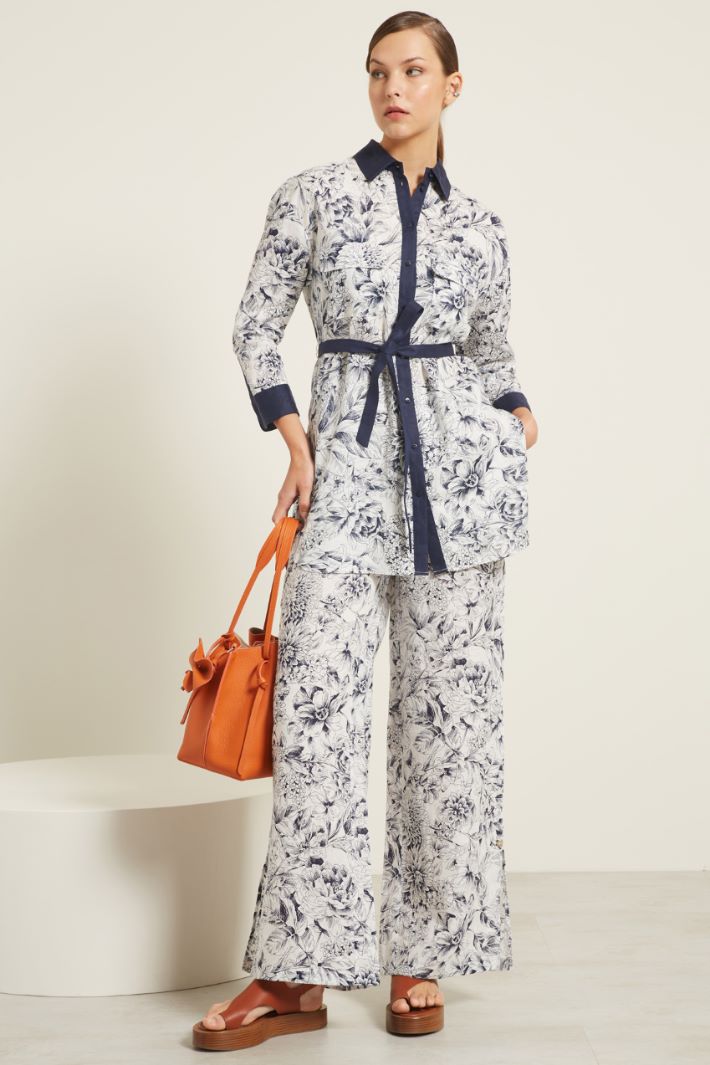 Camicia lunga con cintura Fashion Market