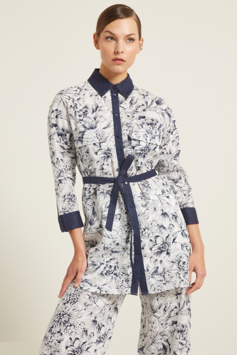 Camicia lunga con cintura Fashion Market