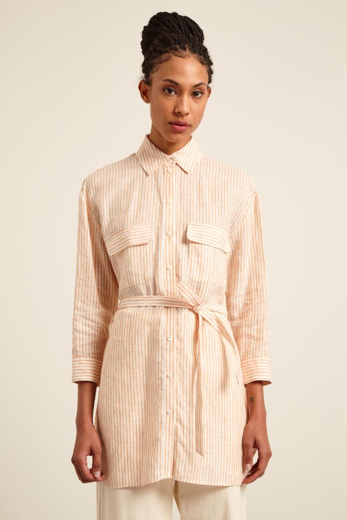 Camicia lunga con cintura Fashion Market
