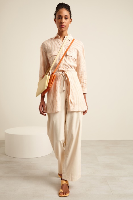 Camicia lunga con cintura Fashion Market