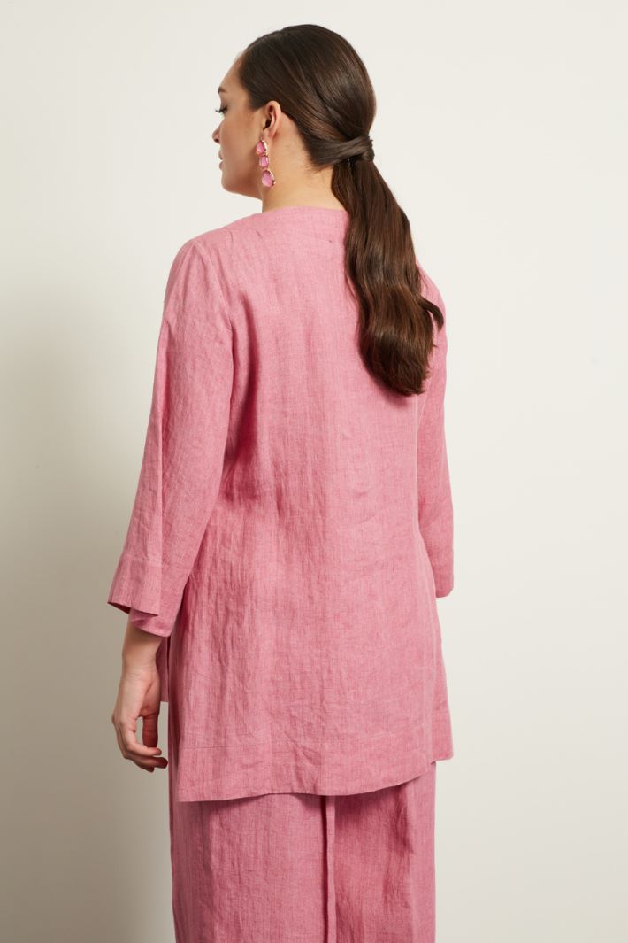 Casacca in lino con spacchi Fashion Market