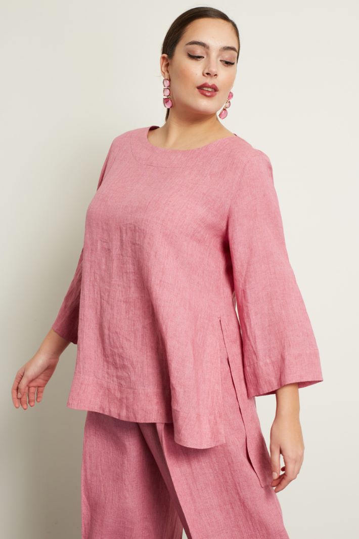 Casacca in lino con spacchi Fashion Market