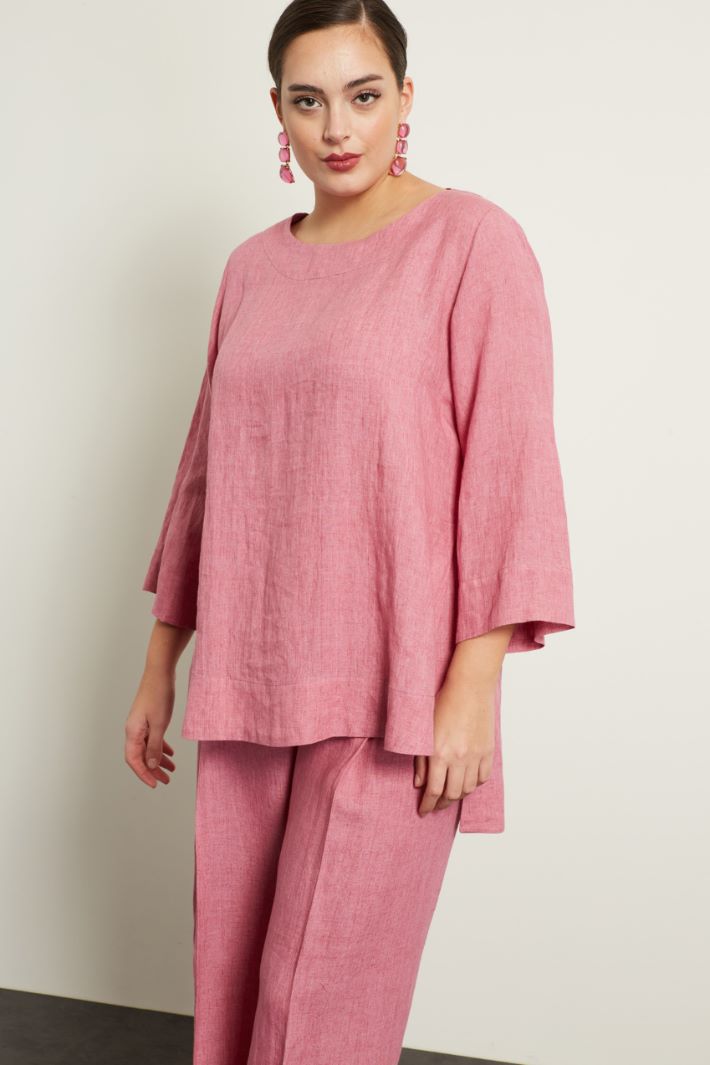 Casacca in lino con spacchi Fashion Market