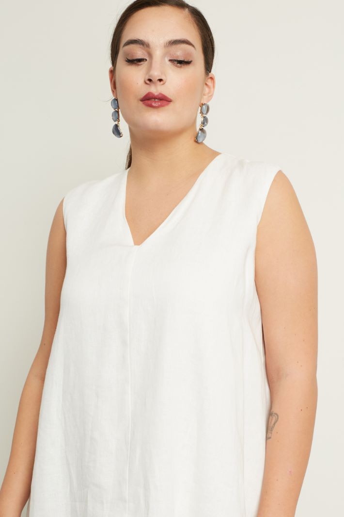 Abito in lino con balze Fashion Market