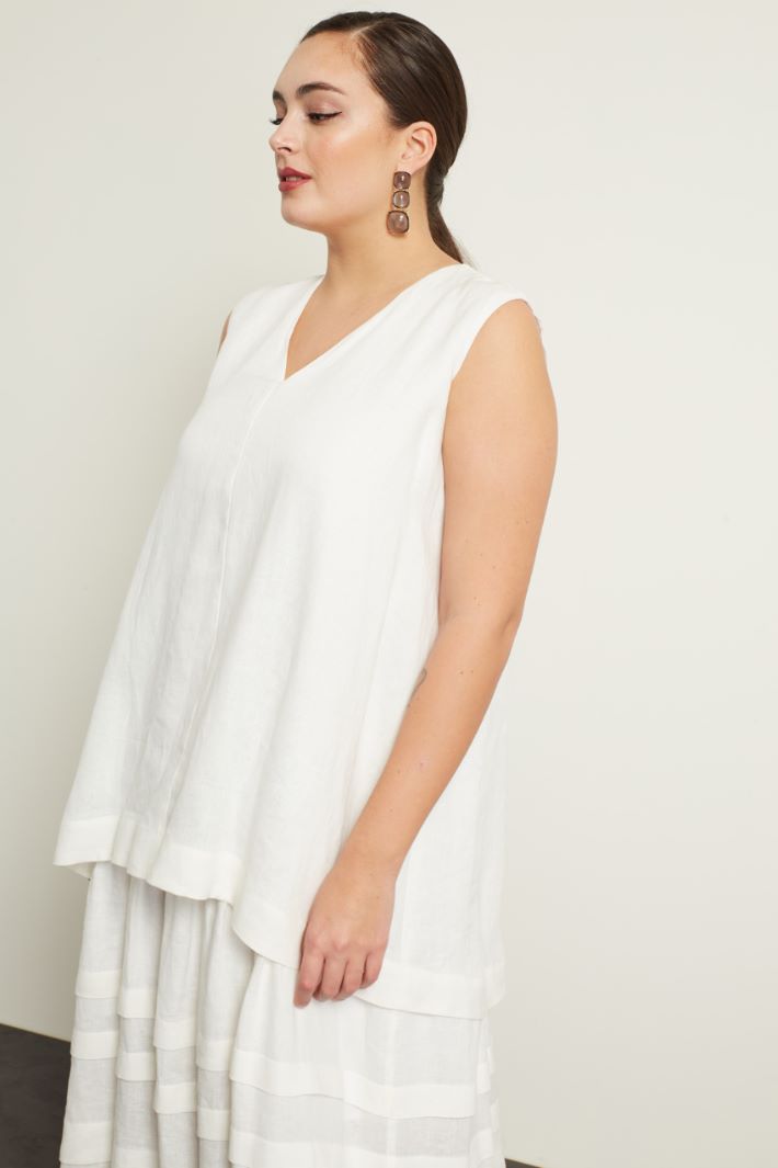 Abito in lino con balze Fashion Market