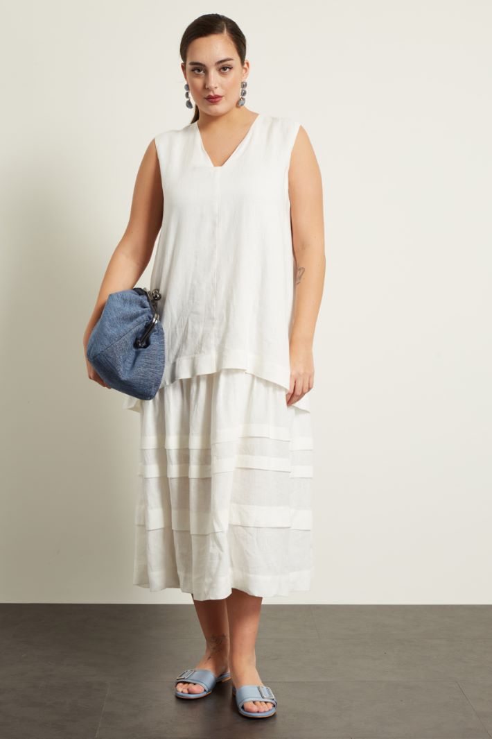 Abito in lino con balze Fashion Market