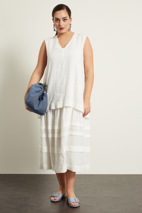 Abito in lino con balze Fashion Market