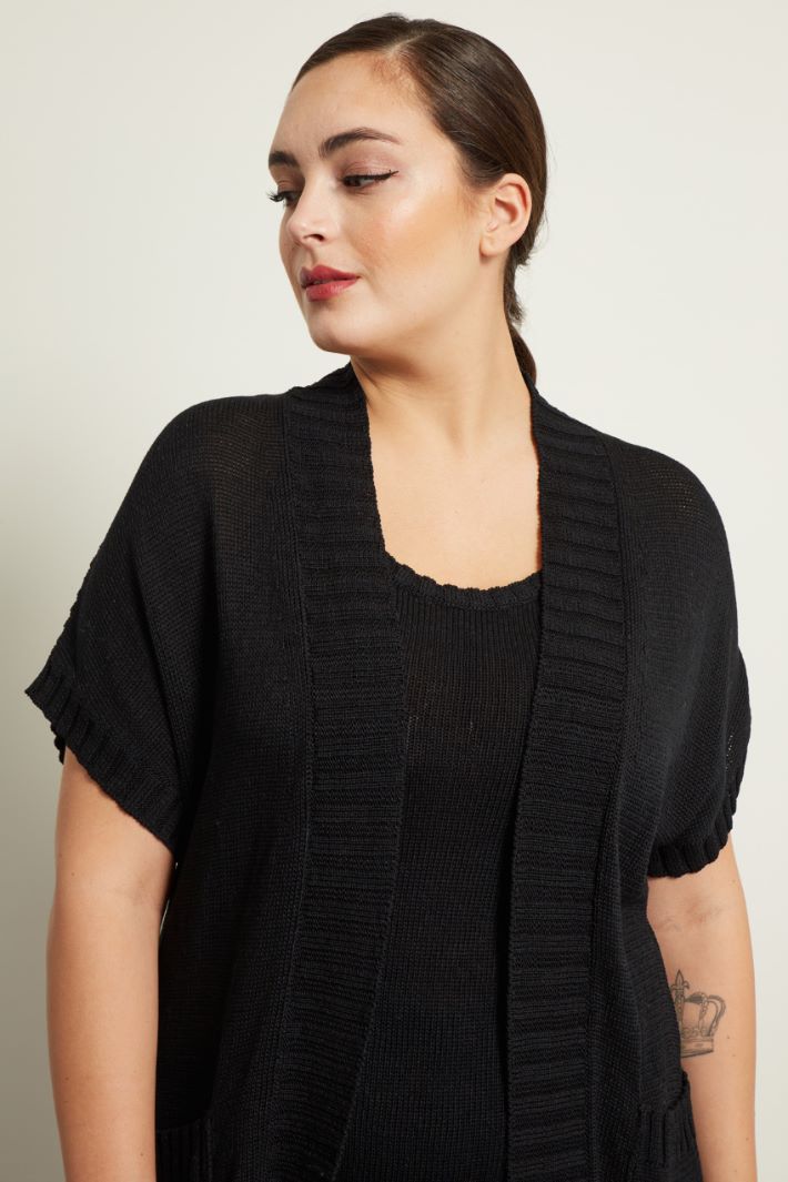 Cardigan in cotone con cintura Fashion Market