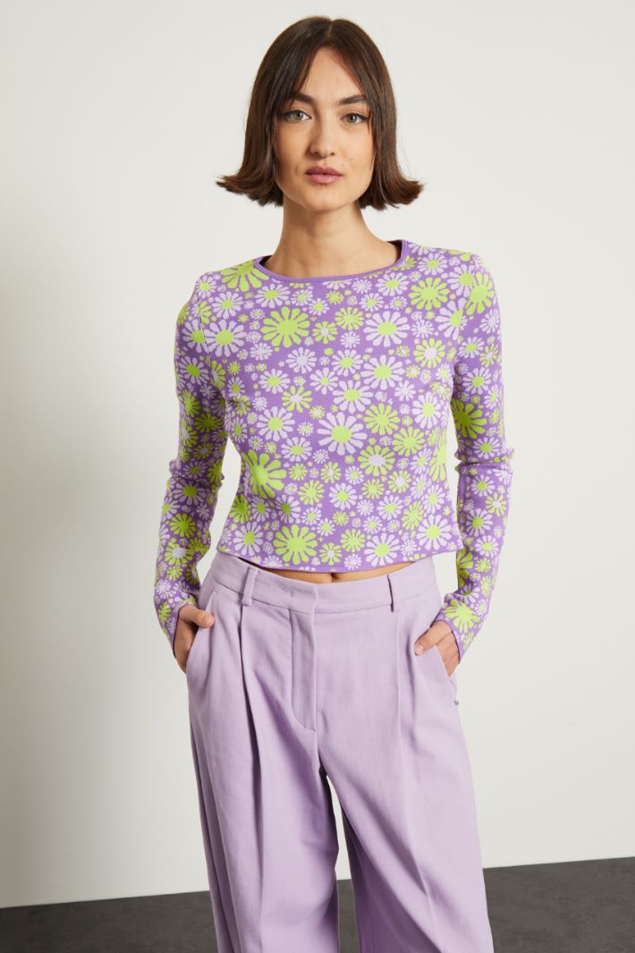 Maglia corta in jacquard Fashion Market