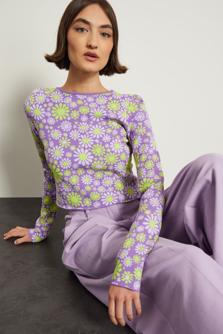 Maglia corta in jacquard Fashion Market