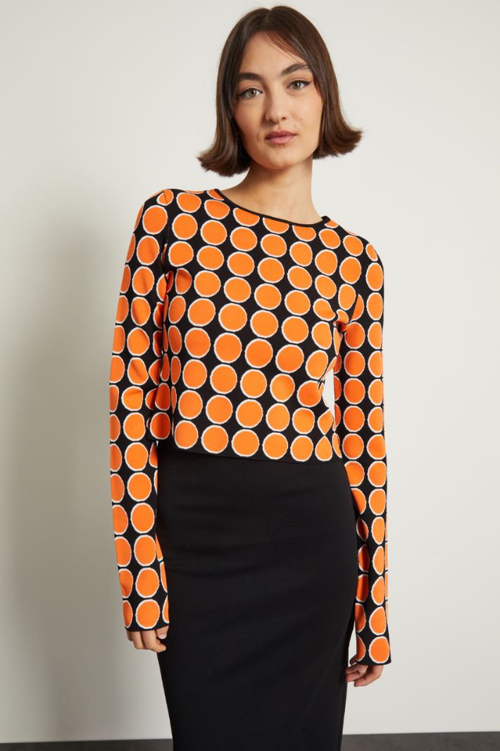 Maglia corta in jacquard Fashion Market