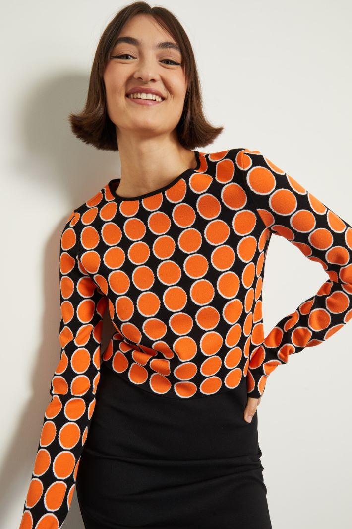 Maglia corta in jacquard Fashion Market