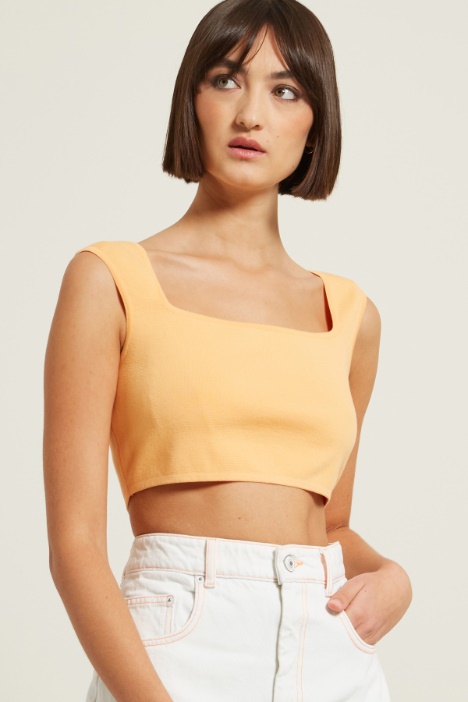 Crop top con scollo squadrato Fashion Market