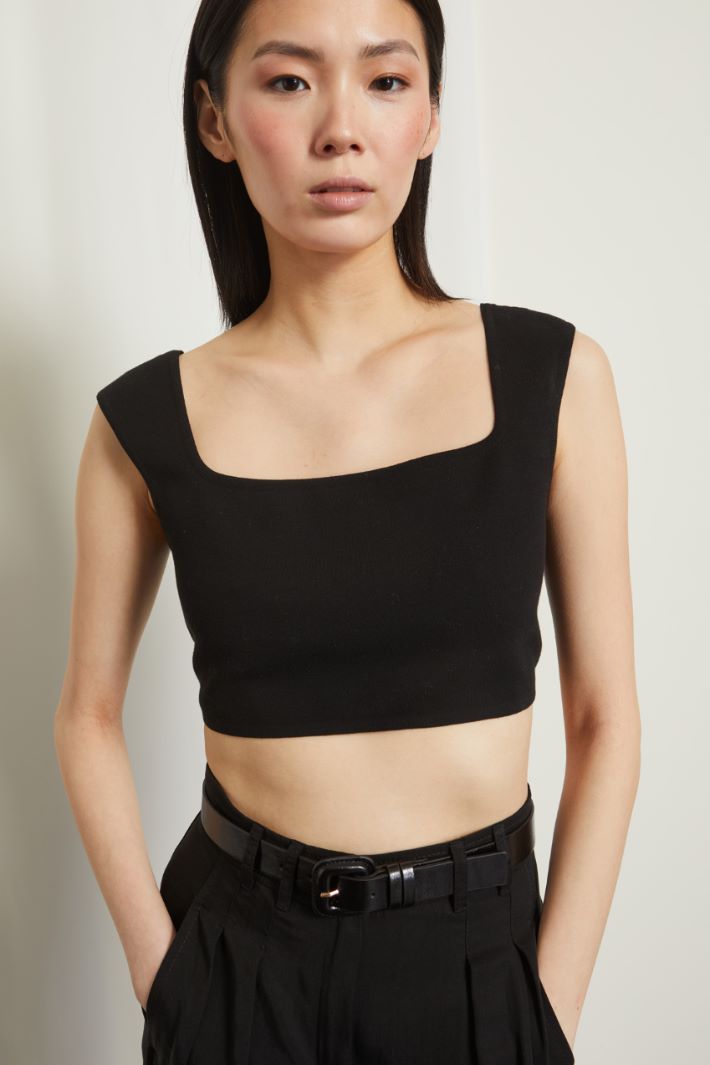 Crop top con scollo squadrato Fashion Market