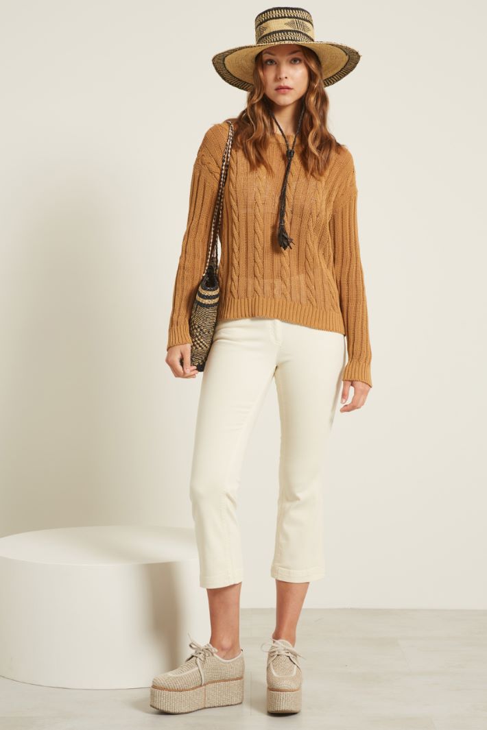 Maglia aderente a trecce Fashion Market