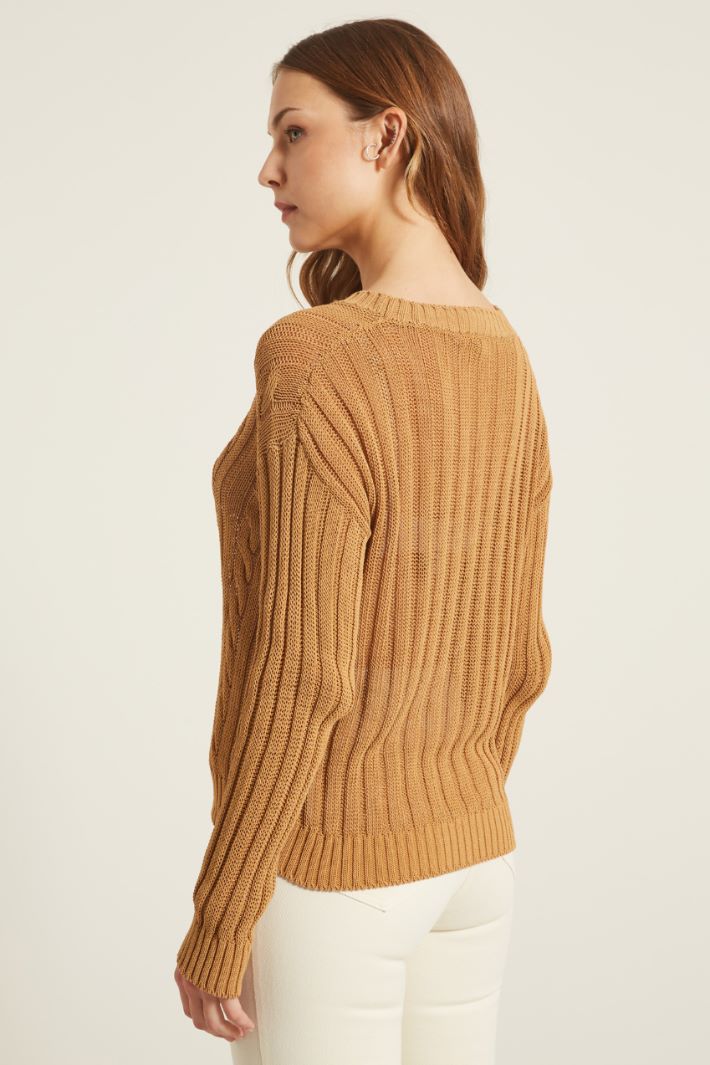 Maglia aderente a trecce Fashion Market