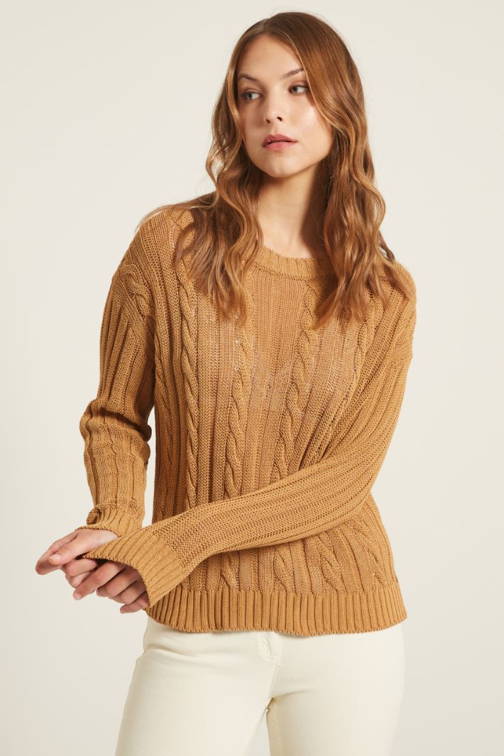 Maglia aderente a trecce Fashion Market