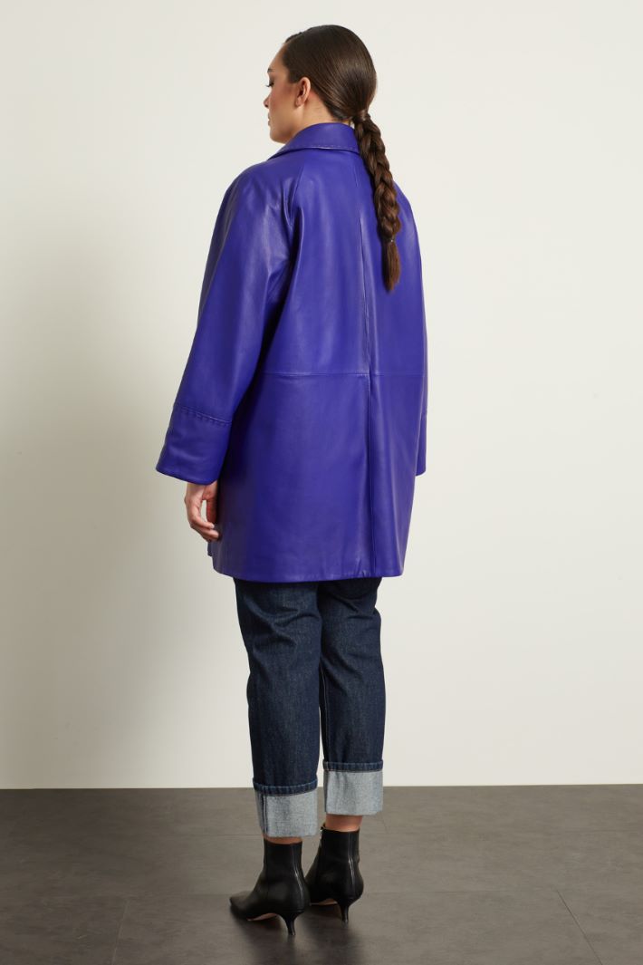 Giacca lunga il pelle Fashion Market