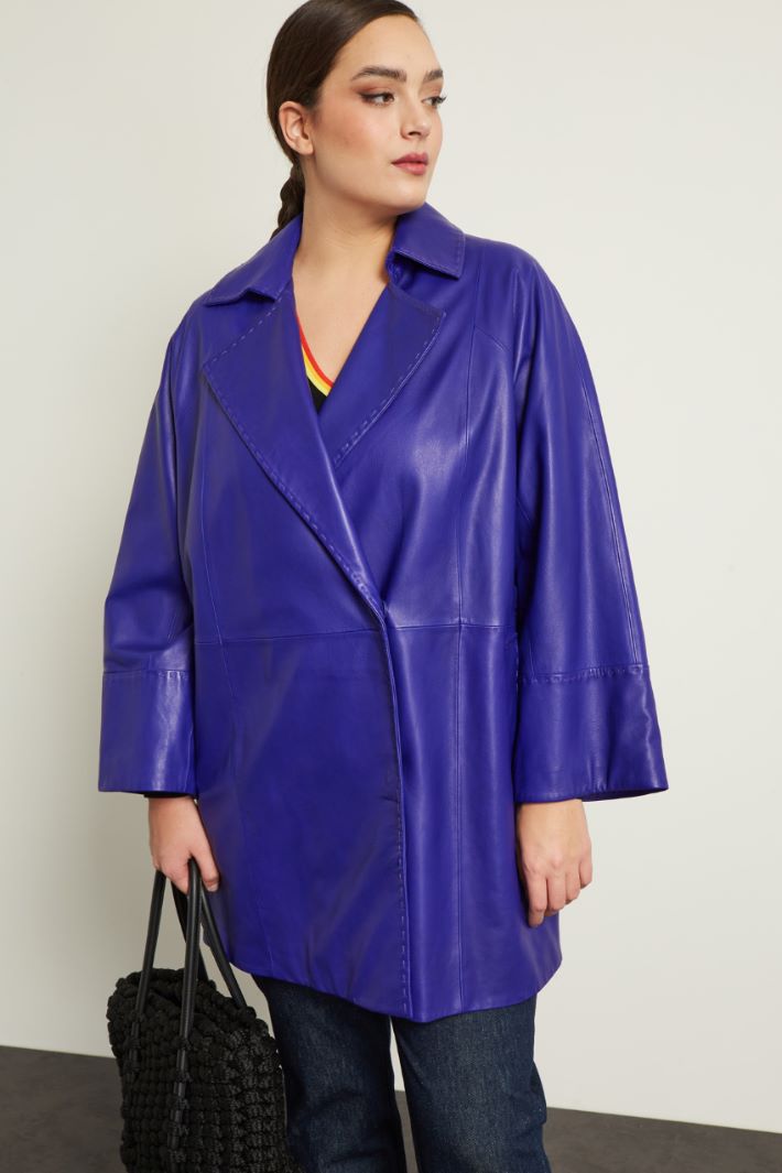 Giacca lunga il pelle Fashion Market