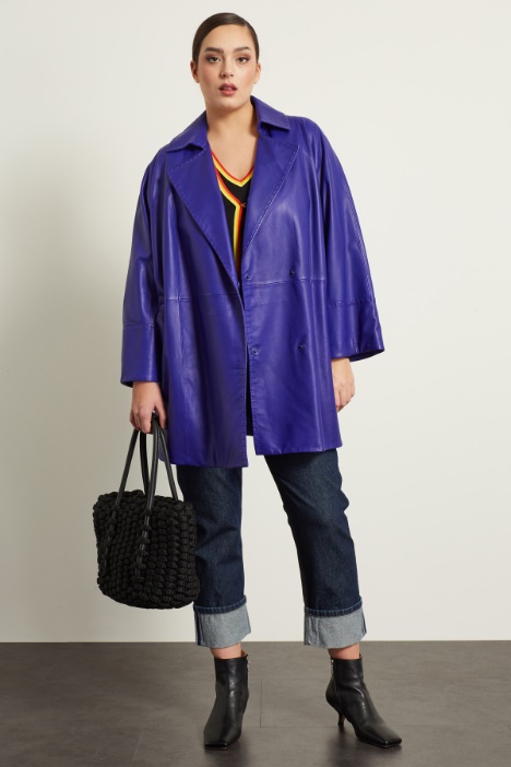 Giacca lunga il pelle Fashion Market