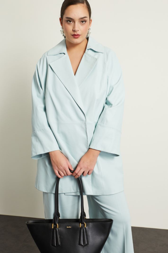 Giacca lunga il pelle Fashion Market