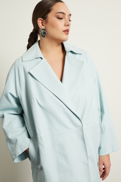 Giacca lunga il pelle Fashion Market