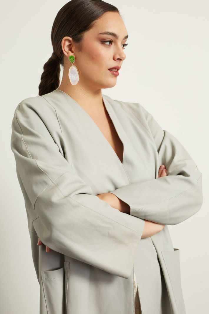 Spolverino lungo in pelle Fashion Market