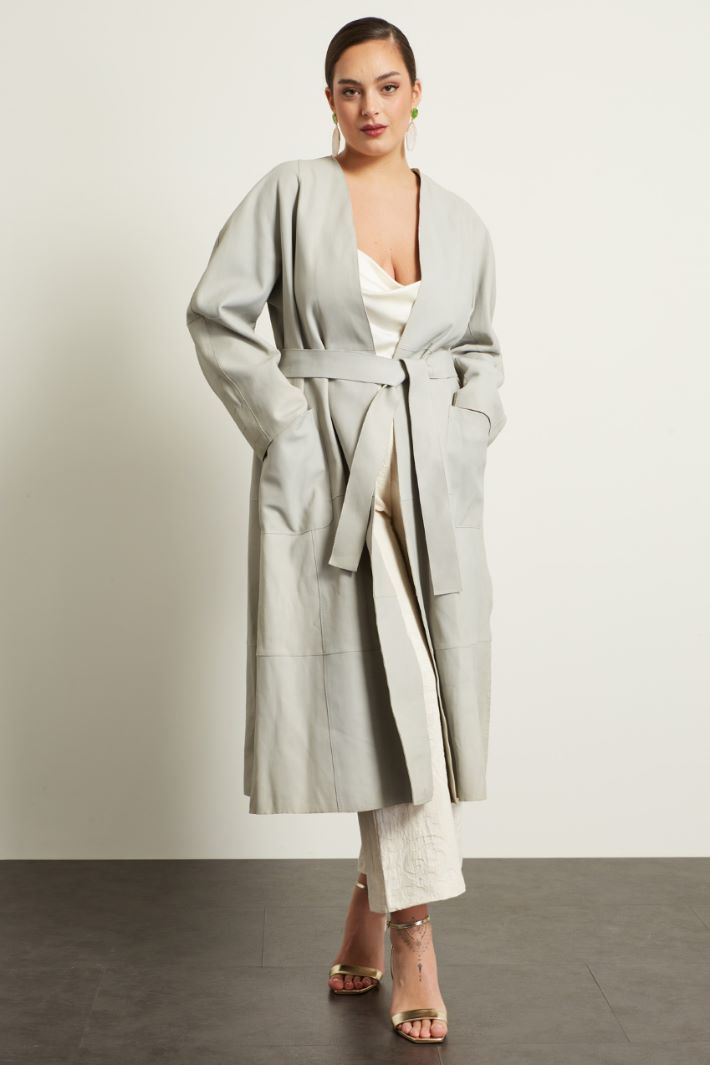 Spolverino lungo in pelle Fashion Market