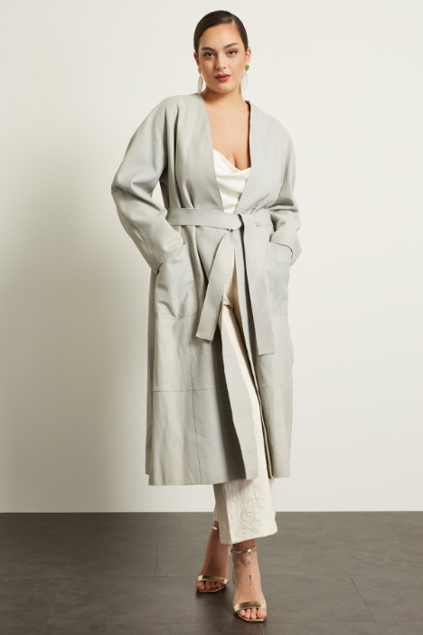 Spolverino lungo in pelle Fashion Market